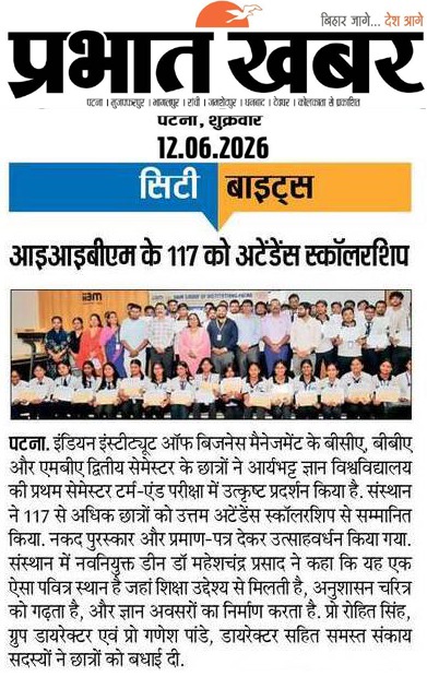 Attendance Scholarship awarded to 117 IIBM students